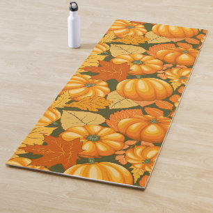 Fall Season Halloween Pumpkins Pattern Yoga Mat