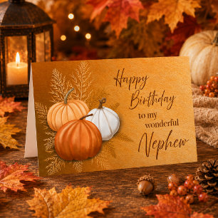 Fall Season Happy Birthday to My Wonderful Nephew Card