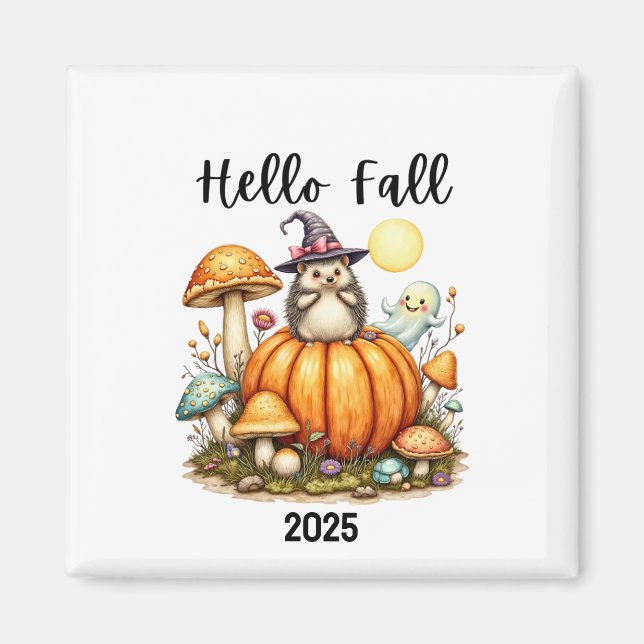 Fall Season Magnet Custom Date Halloween Magnet (Front)