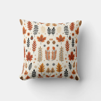 Fall Season Pattern Autumn Design Throw Pillow