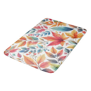 Fall Season Pattern Autumn Leaves  Bath Mat