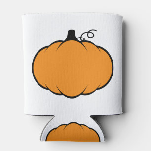 Fall Season Pumpkin Drawing Can Cooler