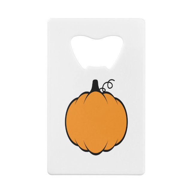 Fall Season Pumpkin Drawing Credit Card Bottle Opener (Back)