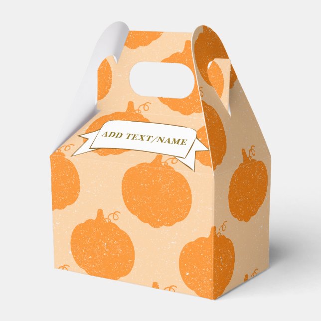 Fall Season Pumpkin Drawing Custom Text  Favor Box (Front Side)