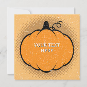 Fall Season Pumpkin Drawing Custom Text  Invitation