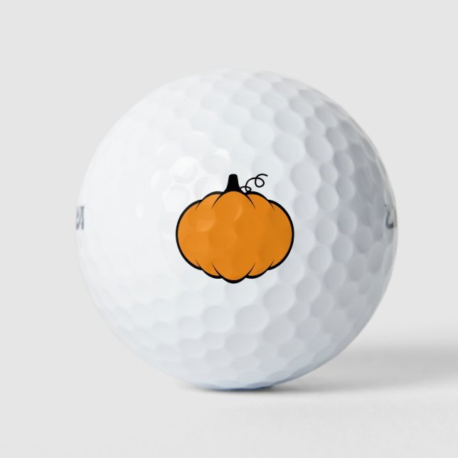 Fall Season Pumpkin Drawing Golf Balls (Front)
