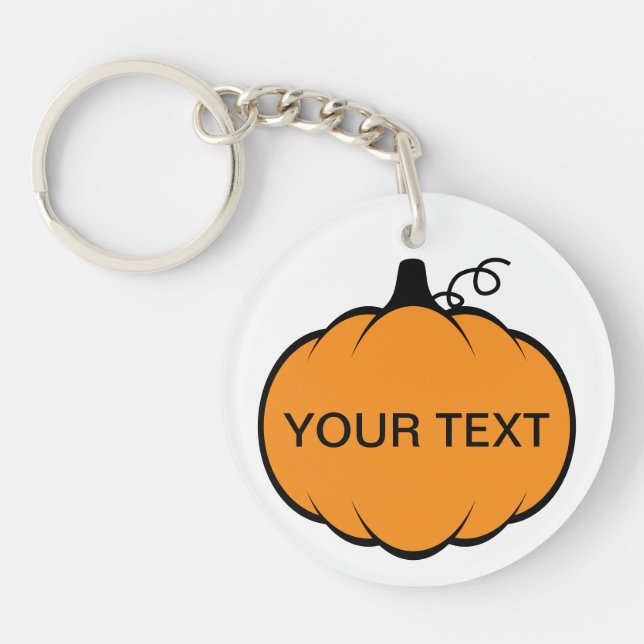 Fall Season Pumpkin Drawing Keychain (Front)