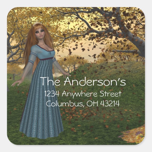 Fall Season Queen - Fantasy Address Stickers 2 (Front)