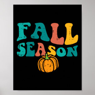 Fall Season Retro Groovy Thanksgiving Autumn Men W Poster