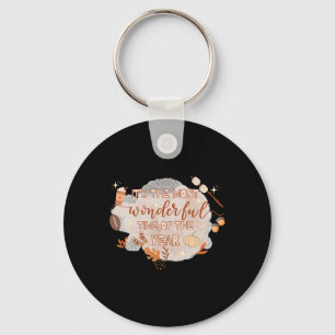 Fall Season Vibes It's The Most Wonderful Time Of Keychain