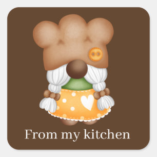 Fall Seasonal baking gnome home Square Sticker