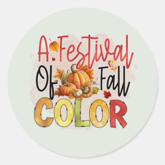 Fall Seasonal colour Festival vendors Classic Round Sticker (Front)