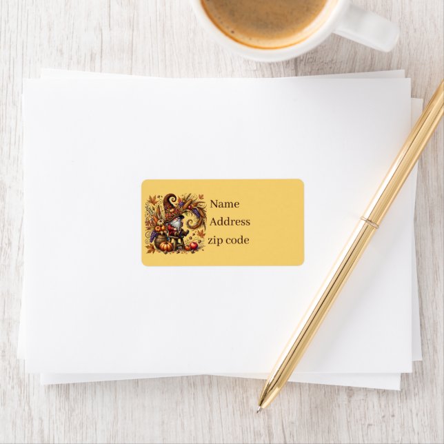 Fall Seasonal gnome party  Label (Insitu)
