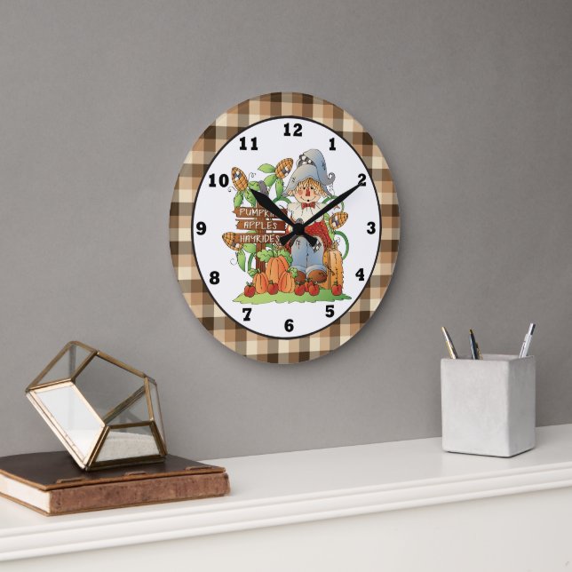 Fall Seasonal Scarecrow wall clock (Office)