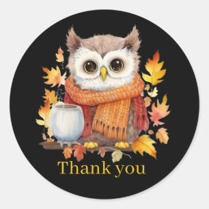 Fall Seasonal thank you business vendors Classic Round Sticker