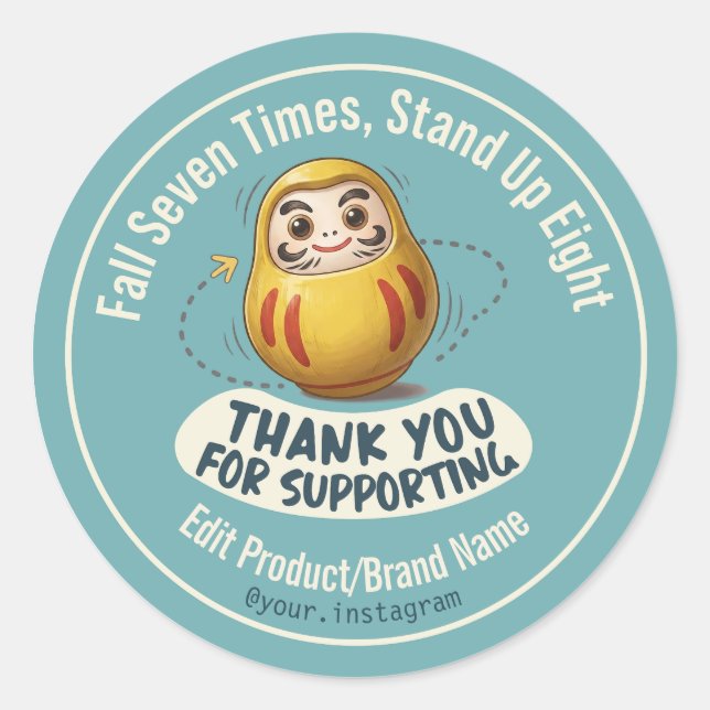 Fall Seven Times Stand Up Eight Custom Sticker (Front)