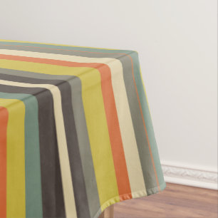 Fall Shades Striped Tablecloth