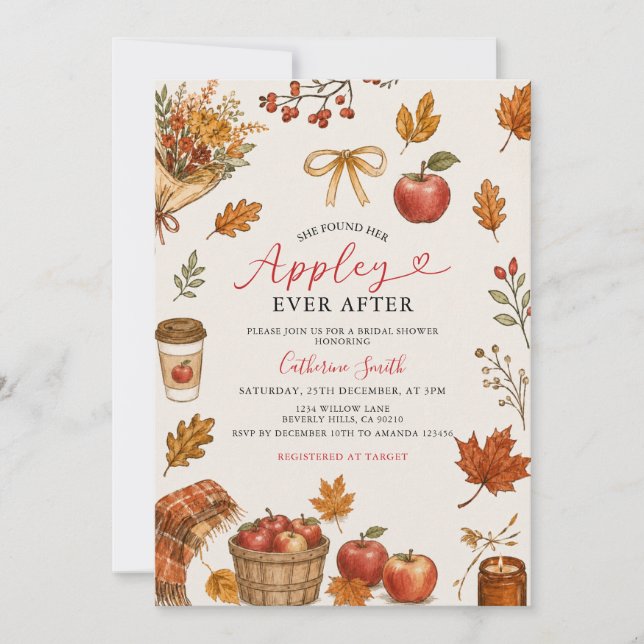 Fall She Found Appley Ever After Bridal Shower Invitation (Front)
