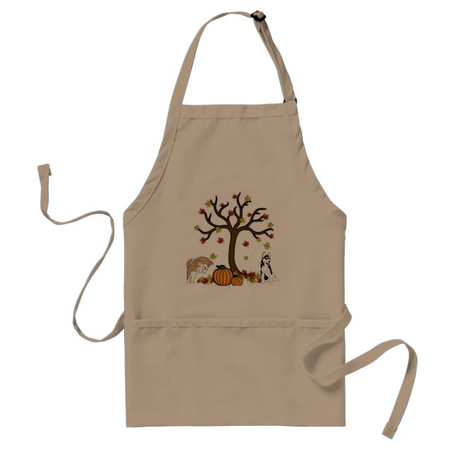 Fall Siberian Husky Apron (Front)