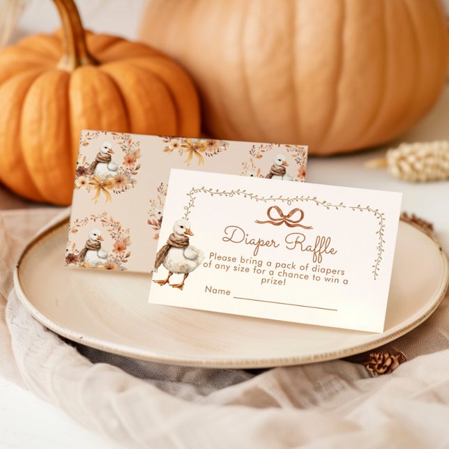 Fall Silly goose Diaper raffle ticket Enclosure Card (Creator Uploaded)