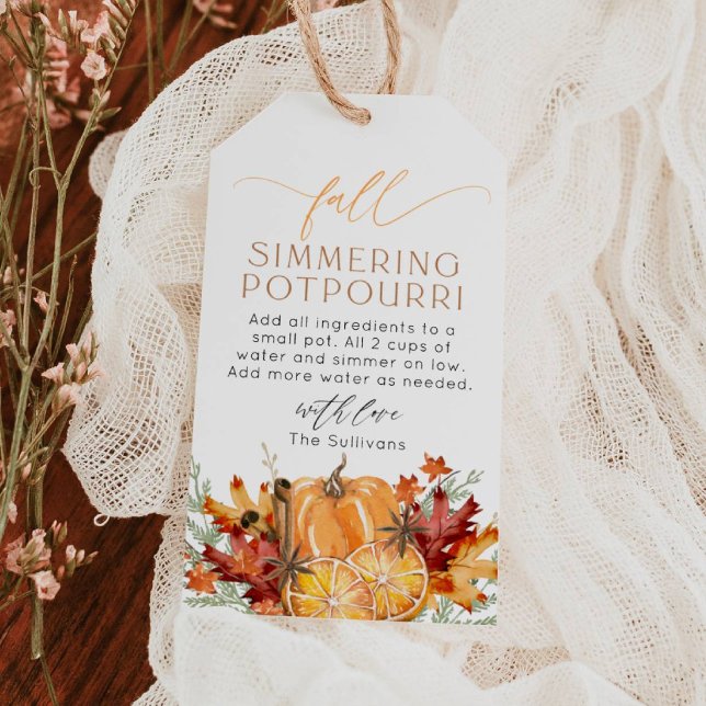 Fall Simmering Potpourri Holiday Gift Tag (Creator Uploaded)