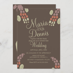 Fall Simple Terracotta Organic Nuetral Wedding Invitation