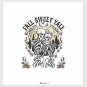 Fall Skeleton Couple Vintage Engraving Autumn Shir