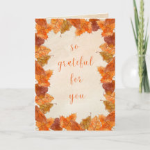 Fall 'So Grateful for You' Thank You Thanksgiving