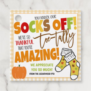 Fall Sock Gift Tags
