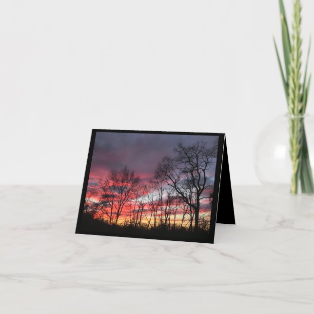 Fall, solstice, sunset, colourful, greeting card (Front)