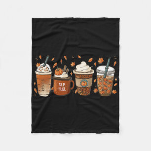 Fall Speech Language Pathologist Coffee Pumpkin Ha Fleece Blanket