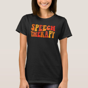 Fall Speech Therapy Groovy SLP Speech Language Pat T-Shirt