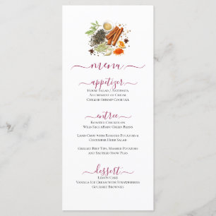 Fall Spices Celebration Menu