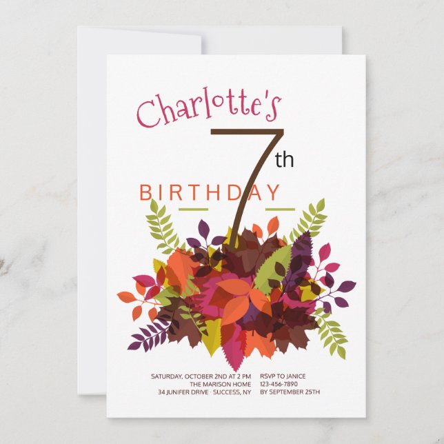 Fall Spray Invitation (Front)