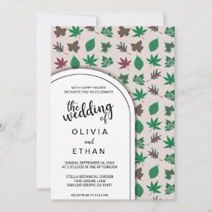 Fall spring pattern floral Wedding Invitation