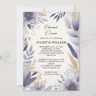 Fall Spring Plum Lavender Sage Rehearsal Dinner Invitation