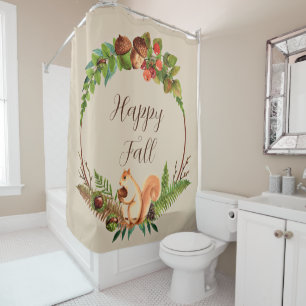 Fall squirrel and nature with customizable text 