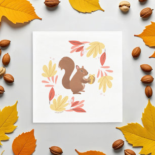 Fall Squirrel with Nut Napkin