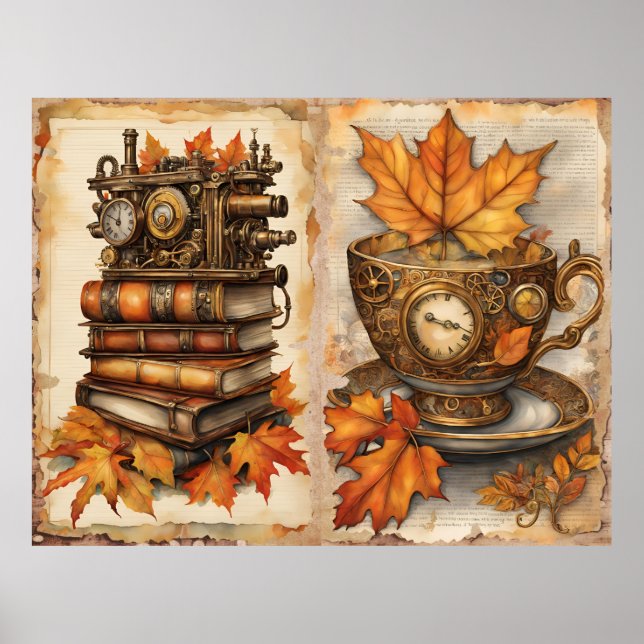 Fall Steampunk Art Poster (Front)