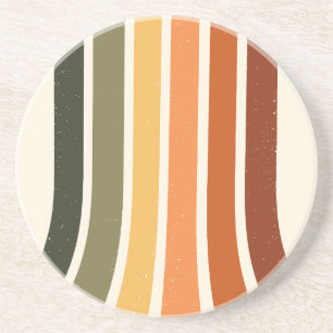 Fall striped Thanksgiving stripes Autumn Harvest  Coaster