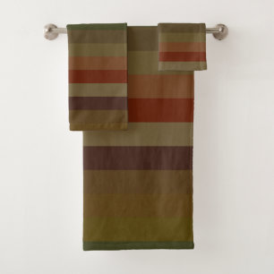 fall stripes bath towel set