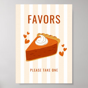 Fall Stripes Little Cutie Pie Favor Tabletop Sign 
