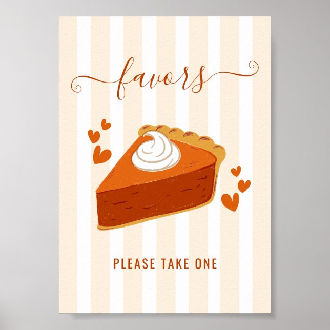 Fall Stripes Little Cutie Pie Favour Tabletop Sign (Front)