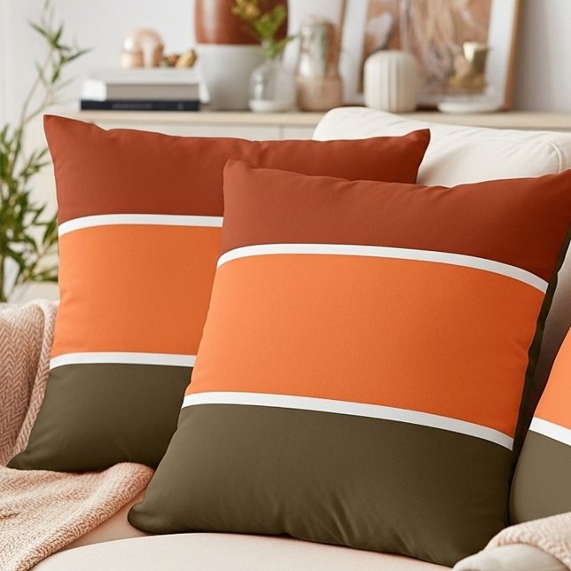 Fall stripes throw pillow (Creator Uploaded)
