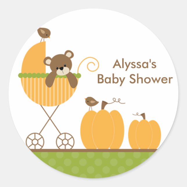 Fall Stroller Baby Shower Stickers (Front)