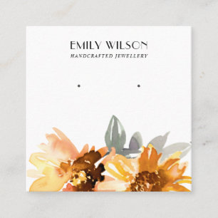 FALL SUNFLOWER AUTUMN STUD EARRING DISPLAY CARD