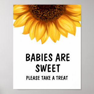 Fall Sunflower Baby Shower Babies are Sweet Sign 