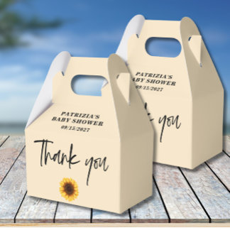 Fall Sunflower Baby Shower Favor Box