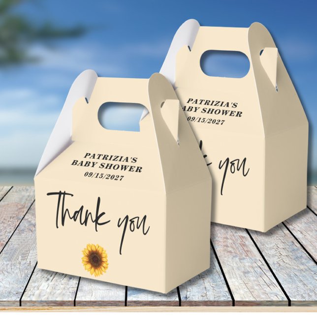 Fall Sunflower Baby Shower Favor Box (Creator Uploaded)