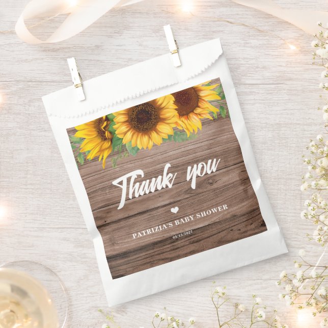 Fall Sunflower | Baby Shower Favour Bag (Clipped)